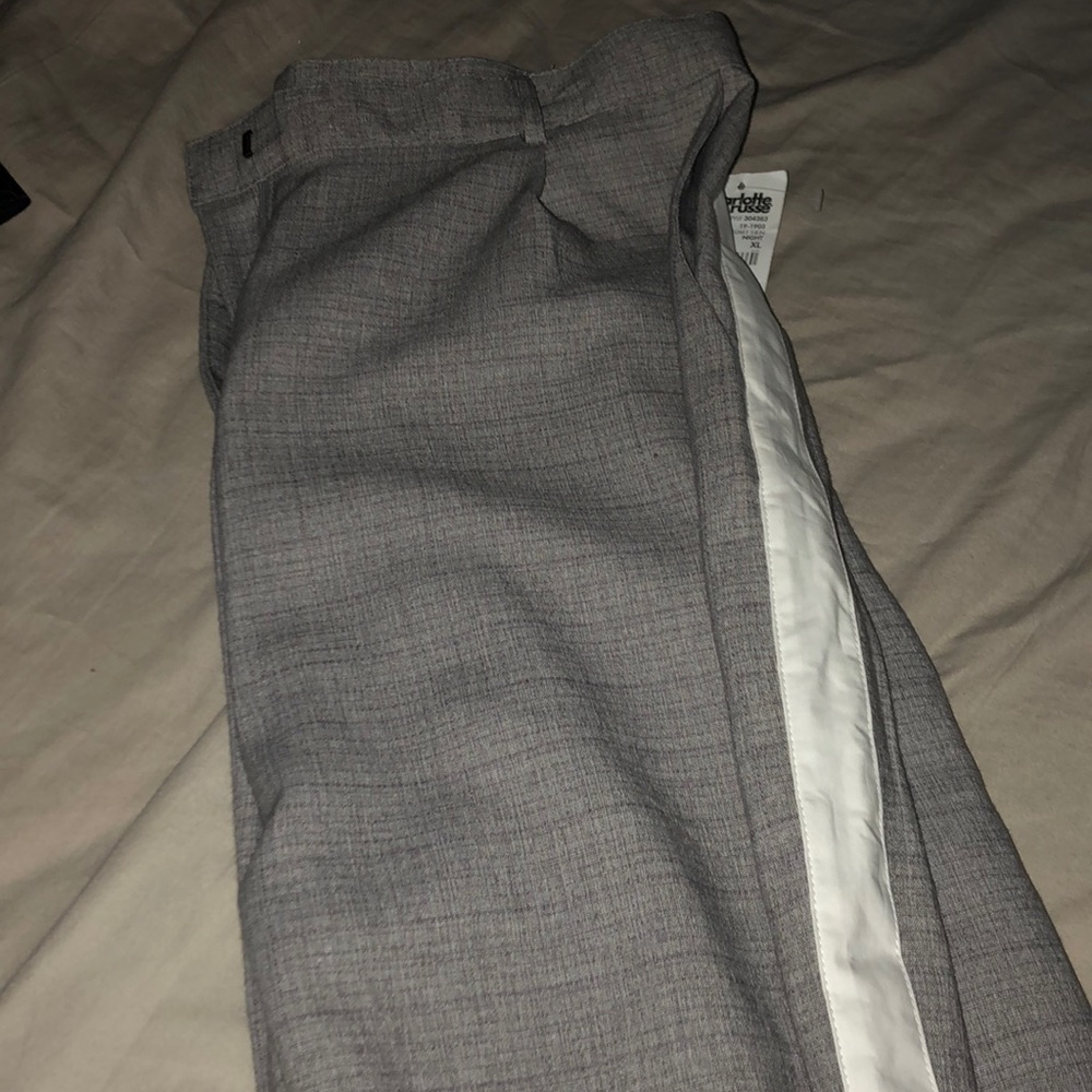 grey trousers